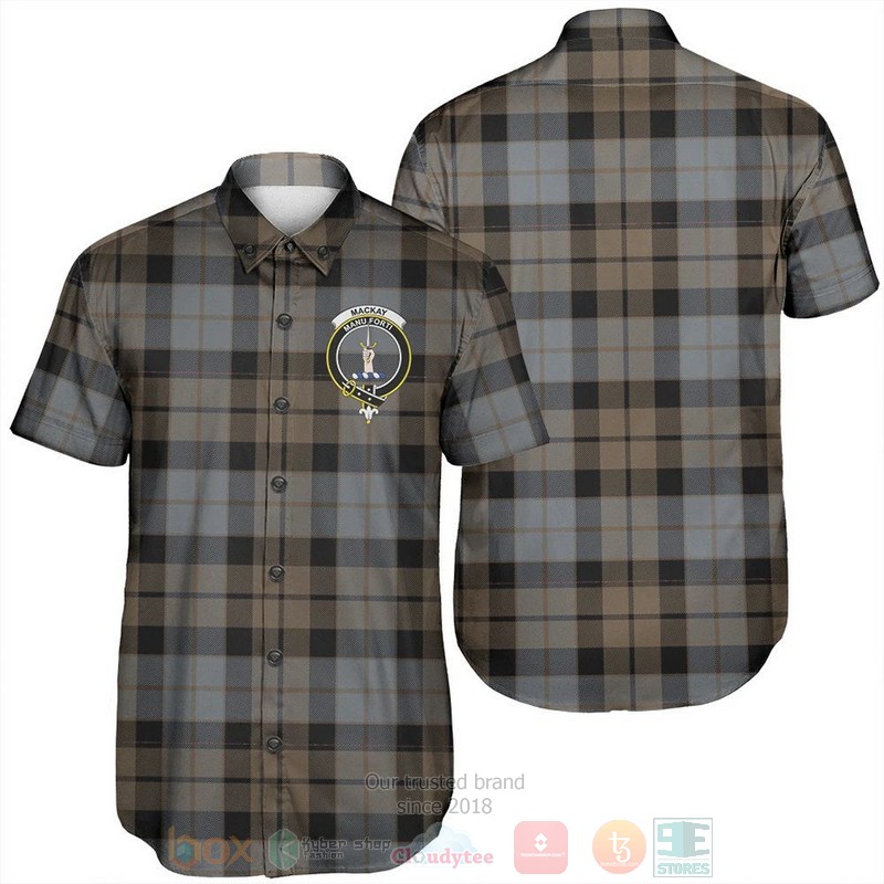 MacKay Weathered Tartan Crest Short Sleeve Hawaiian Shirt
