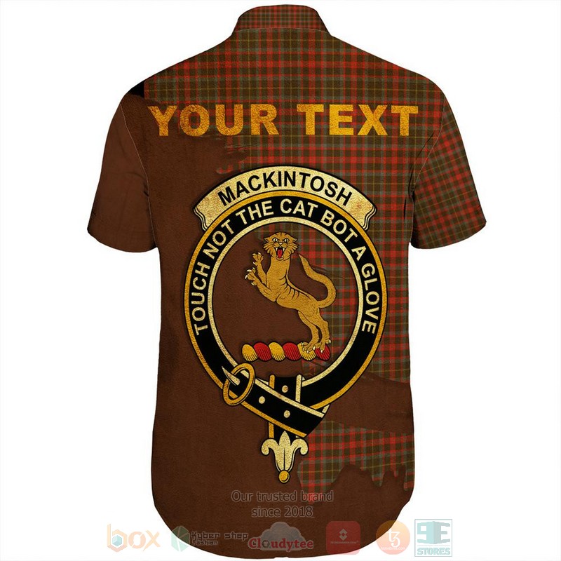 MacKintosh Modern Tartan Crest Custom Name Short Sleeve Hawaiian Shirt 1 2