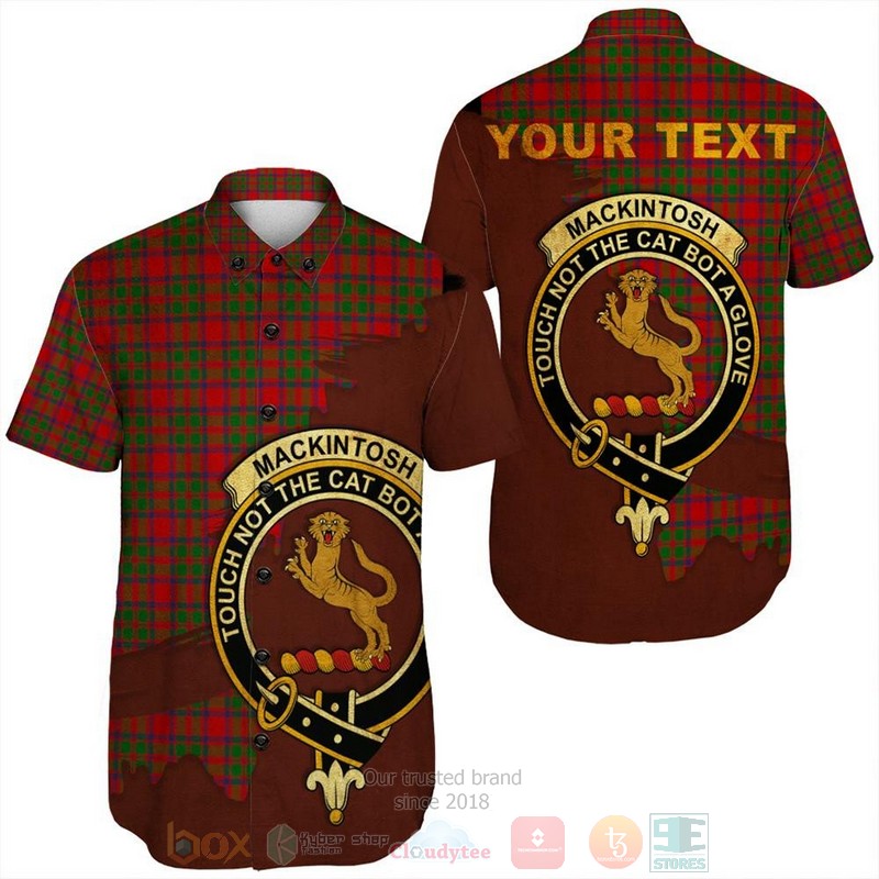 MacLachlan Ancient Tartan Crest Custom Name Short Sleeve Hawaiian Shirt