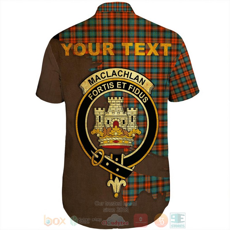 BEST MacLachlan Hunting Modern Tartan Crest Personalized Aloha Shirt 3 MacLachlan Hunting Modern Tartan Crest Custom Name Short Sleeve Hawaiian Shirt 1 2