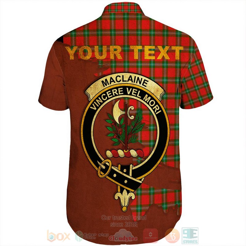 BEST MacLaine of Loch Buie Tartan Crest Personalized Aloha Shirt 3 MacLaine of Loch Buie Tartan Crest Custom Name Short Sleeve Hawaiian Shirt 1 2