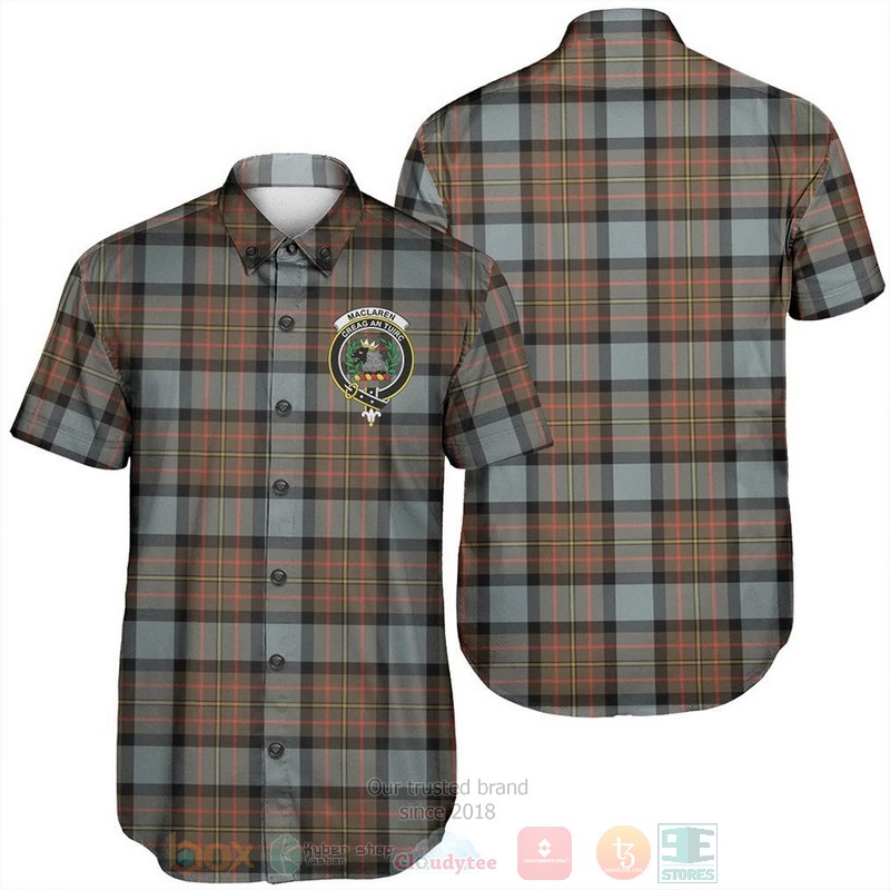 MacLaren Weathered Tartan Crest Short Sleeve Hawaiian Shirt