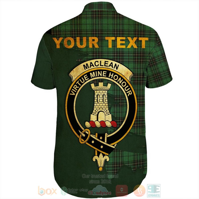 BEST MacLean of Duart Ancient Tartan Crest Personalized Aloha Shirt 3 MacLean of Duart Ancient Tartan Crest Custom Name Short Sleeve Hawaiian Shirt 1 2