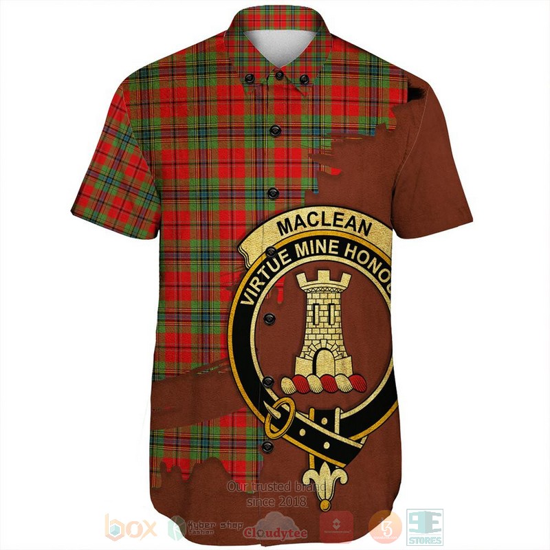 BEST MacLellan Ancient Tartan Crest Personalized Aloha Shirt 2 MacLellan Ancient Tartan Crest Custom Name Short Sleeve Hawaiian Shirt 1