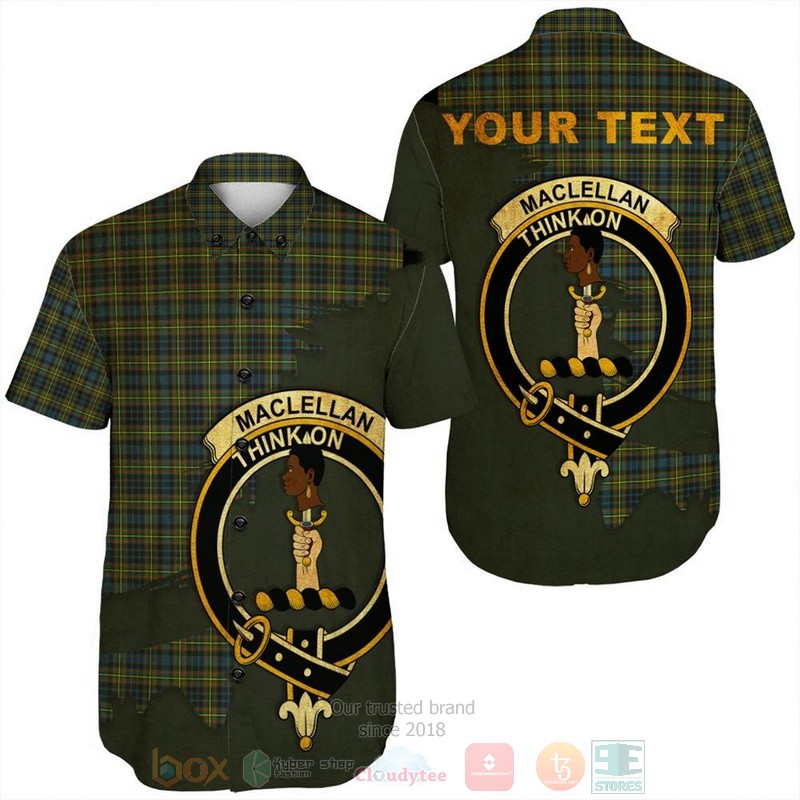 BEST MacLeod of Harris Modern Tartan Crest Personalized Aloha Shirt 1 MacLeod of Harris Modern Tartan Crest Custom Name Short Sleeve Hawaiian Shirt