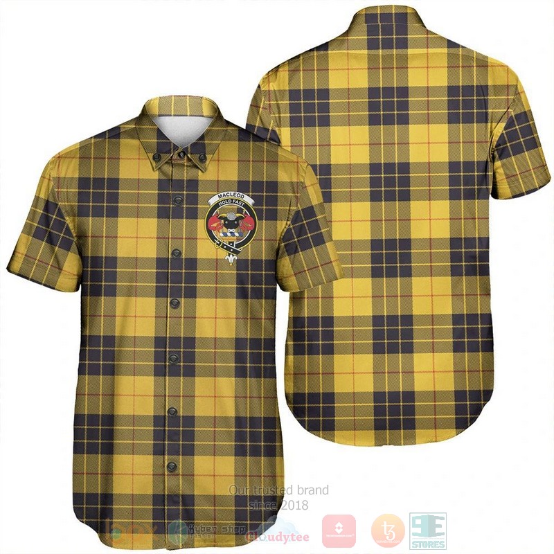 BEST MacLeod of Lewis Ancient Tartan Crest Aloha Shirt 7 MacLeod of Lewis Ancient Tartan Crest Short Sleeve Hawaiian Shirt