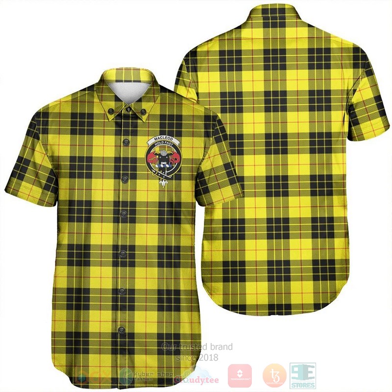 BEST MacLeod of Lewis Modern Tartan Crest Aloha Shirt 6 MacLeod of Lewis Modern Tartan Crest Short Sleeve Hawaiian Shirt