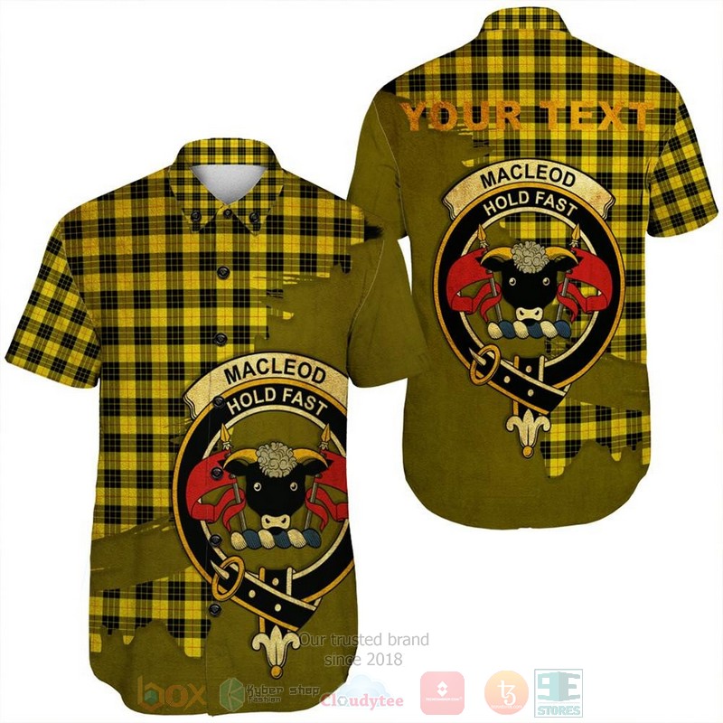 BEST MacLeod of Raasay Tartan Crest Personalized Aloha Shirt 1 MacLeod of Raasay Tartan Crest Custom Name Short Sleeve Hawaiian Shirt