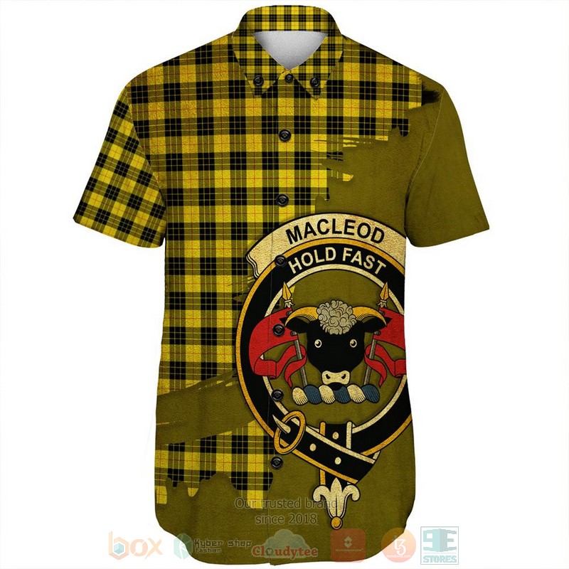 BEST MacLeod of Raasay Tartan Crest Personalized Aloha Shirt 2 MacLeod of Raasay Tartan Crest Custom Name Short Sleeve Hawaiian Shirt 1