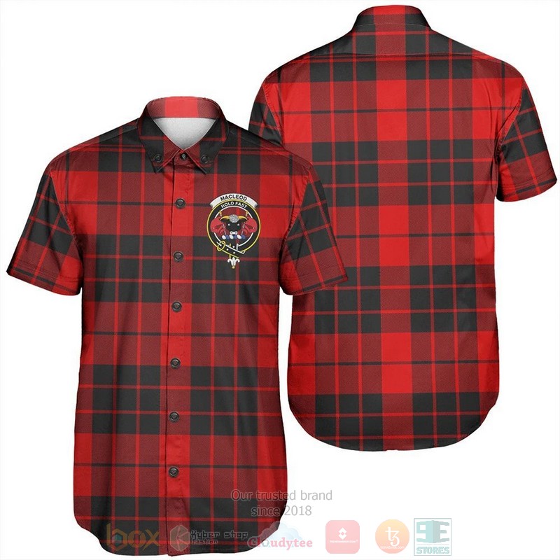 BEST MacLeod of Raasay Tartan Crest Aloha Shirt 7 MacLeod of Raasay Tartan Crest Short Sleeve Hawaiian Shirt
