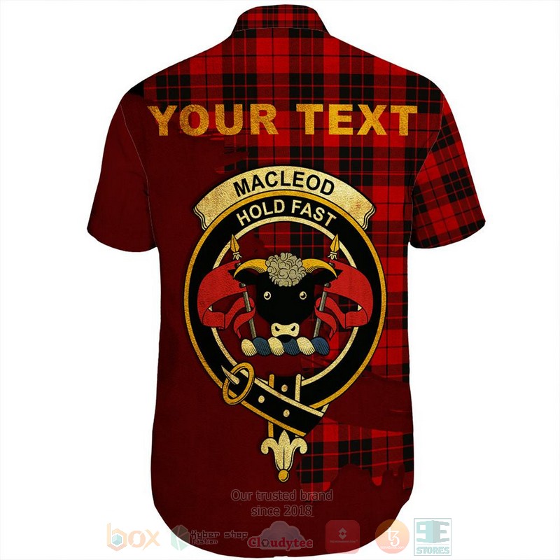 MacMillan Clan Tartan Crest Custom Name Short Sleeve Hawaiian Shirt 1 2