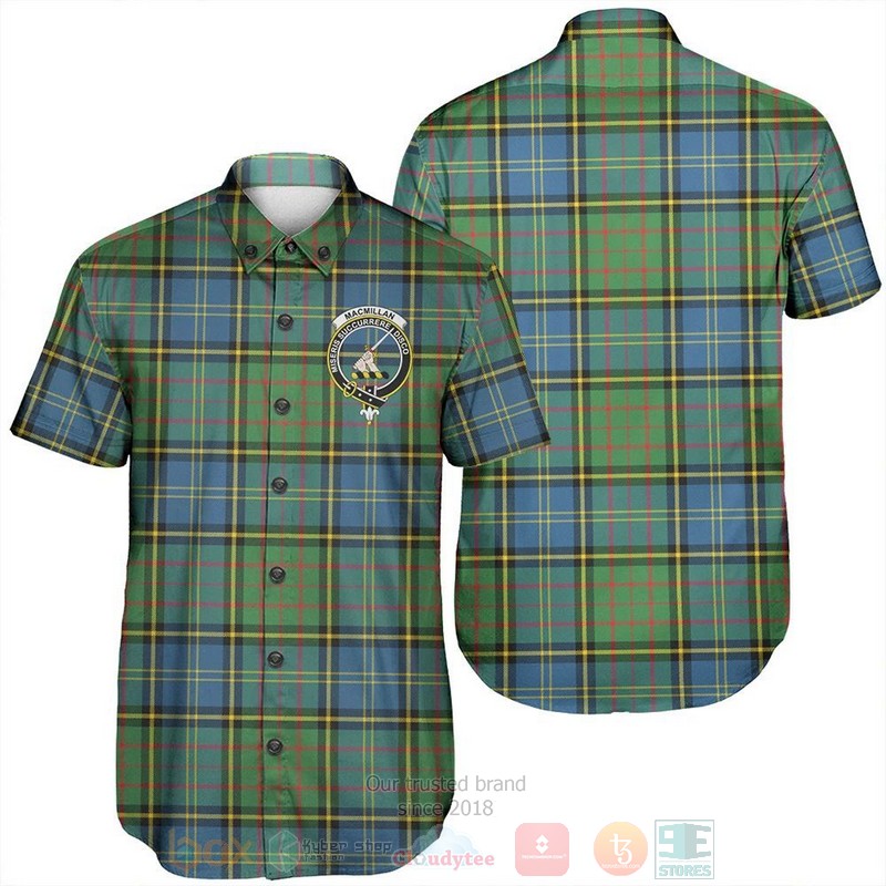 BEST MacMillan Hunting Ancient Tartan Crest Aloha Shirt 6 MacMillan Hunting Ancient Tartan Crest Short Sleeve Hawaiian Shirt