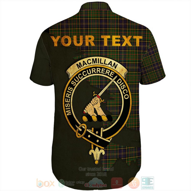 BEST MacMillan Old Ancient Tartan Crest Personalized Aloha Shirt 3 MacMillan Old Ancient Tartan Crest Custom Name Short Sleeve Hawaiian Shirt 1 2