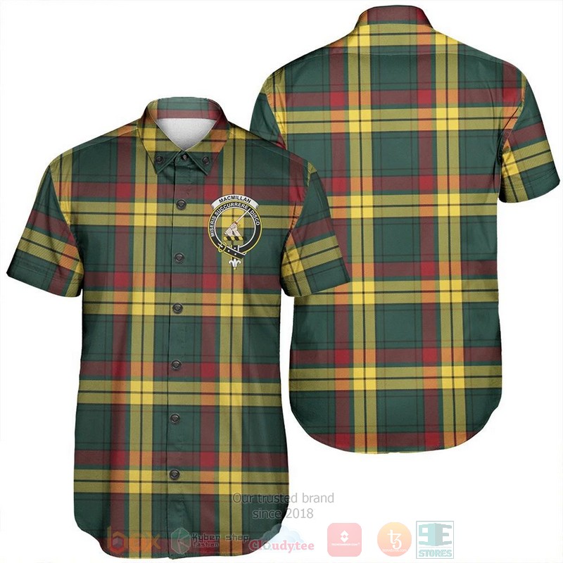 MacMillan Old Modern Tartan Crest Short Sleeve Hawaiian Shirt