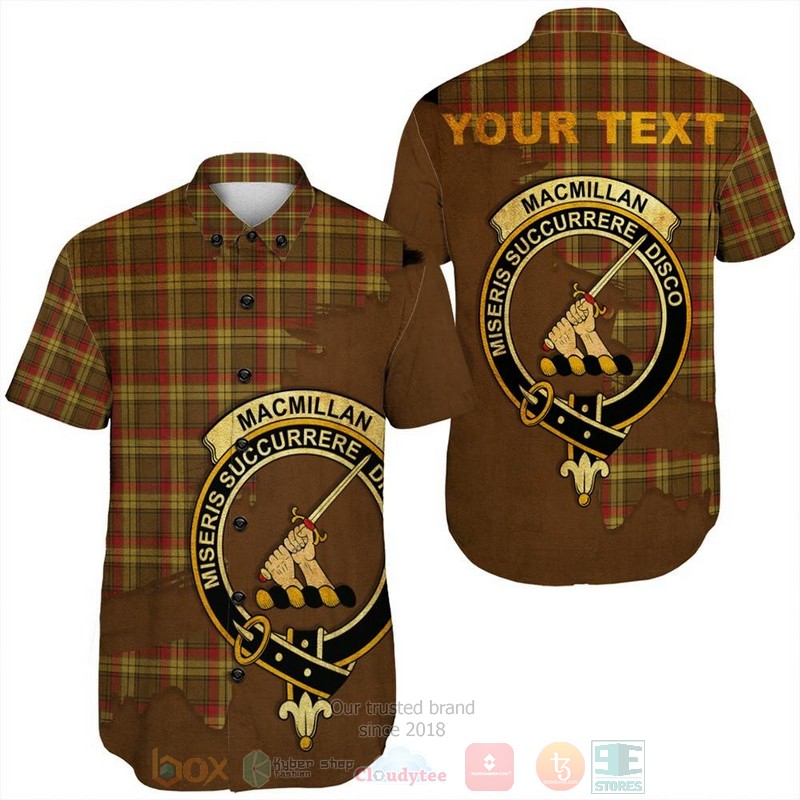 MacNab Ancient Tartan Crest Custom Name Short Sleeve Hawaiian Shirt