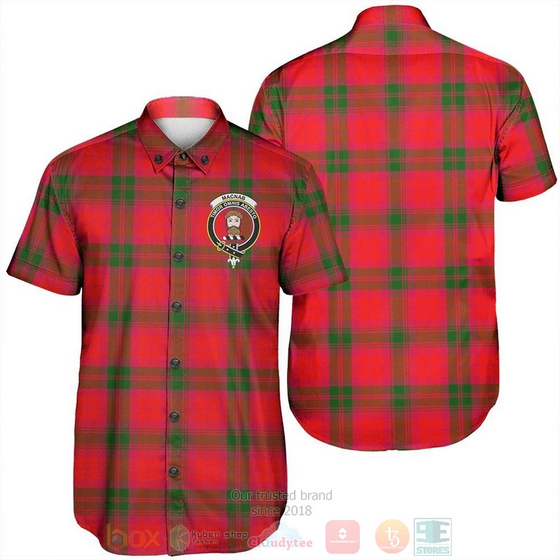 MacNab Modern Tartan Crest Short Sleeve Hawaiian Shirt