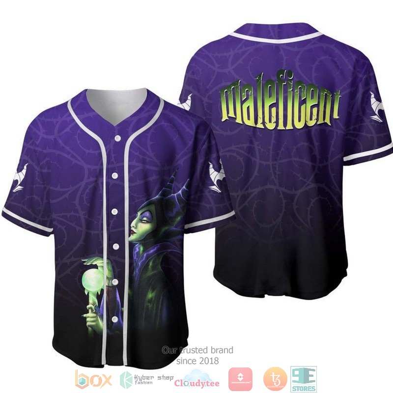 Maleficent Ombre Purple Black Baseball Jersey 1 Maleficent Ombre Purple Black Baseball Jersey
