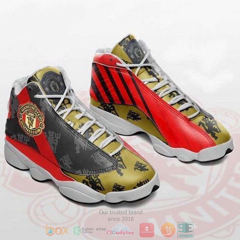 NEW Manchester United Team football Team FC logo Air Jordan 13 shoes sneakers 2 Manchester United Team football Team FC logo Air Jordan 13 shoes