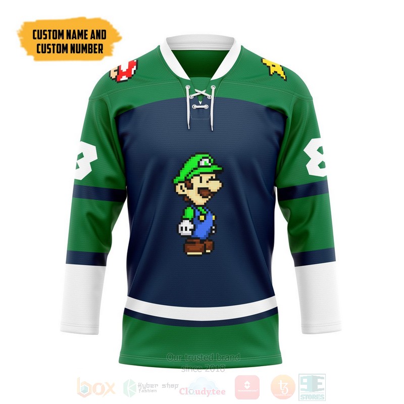 Mario Luigi Sports Personalized Hockey Jersey