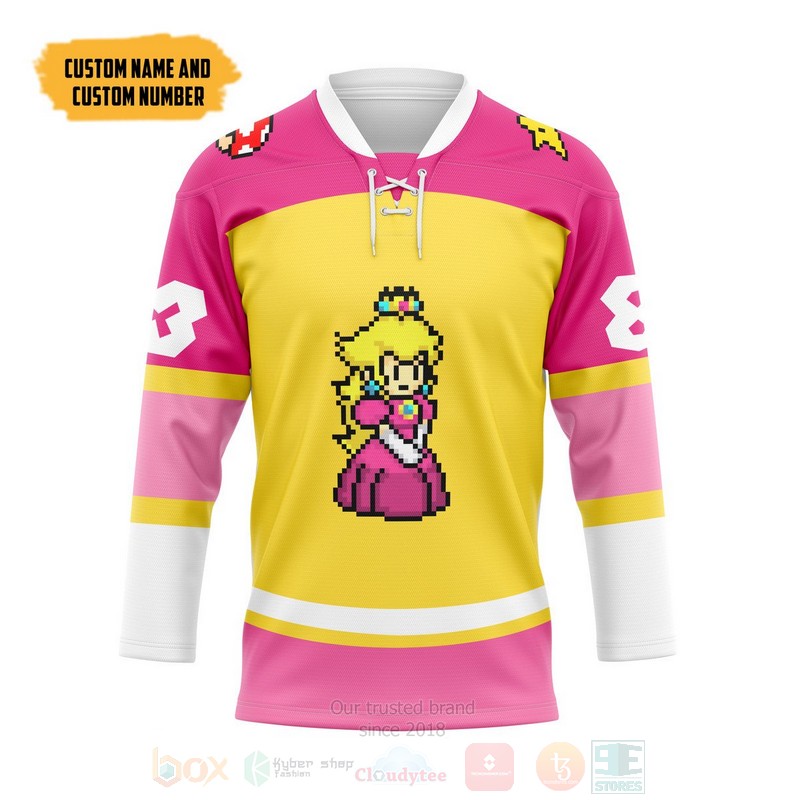 Mario Princess Peach Sports Personalized Hockey Jersey