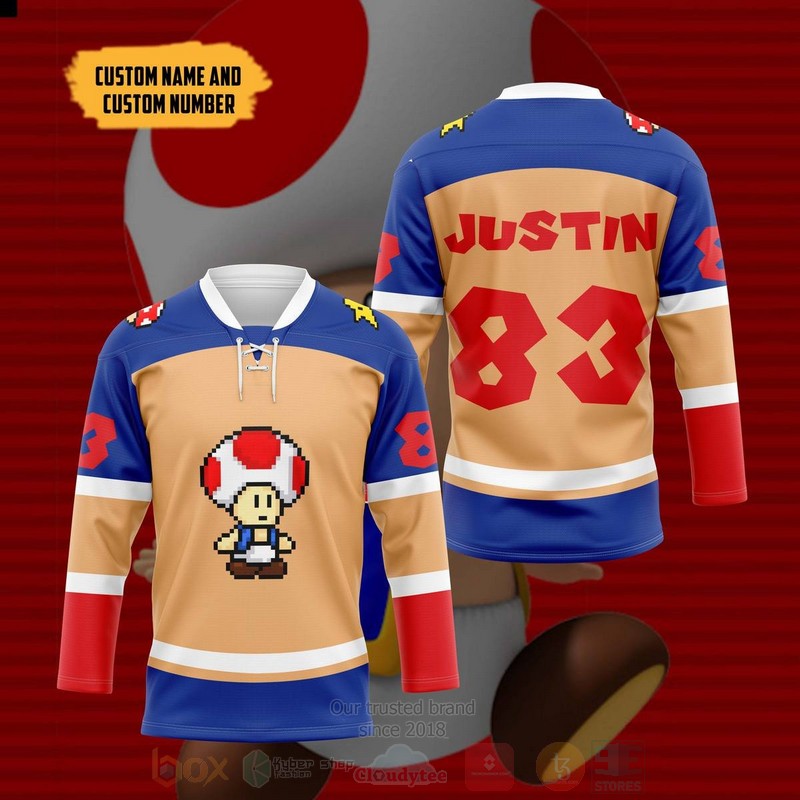 BEST Mario Toad Sports Personalized Jersey Hockey 4 Mario Toad Sports Personalized Hockey Jersey 1 2 3