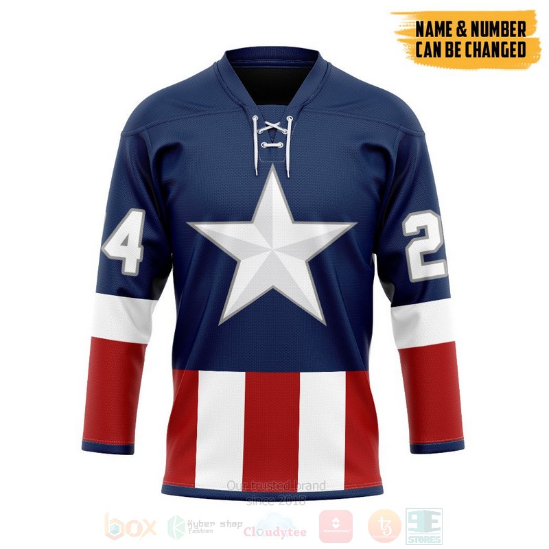 Marvel Captain America Personalized Hockey Jersey