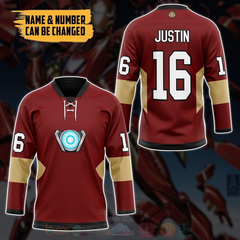 BEST Marvel Iron Man Personalized Jersey Hockey 3 Marvel Iron Man Personalized Hockey Jersey 1 2