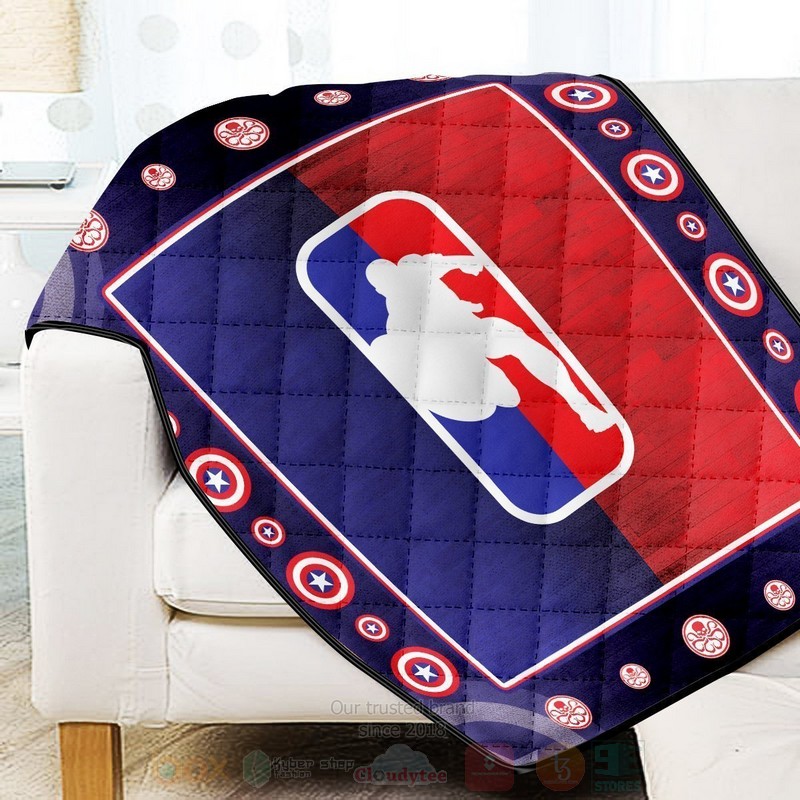 BEST Marvel NBA Captain America Quilted Fabric 3 Marvel NBA Captain America Quilt 1 2
