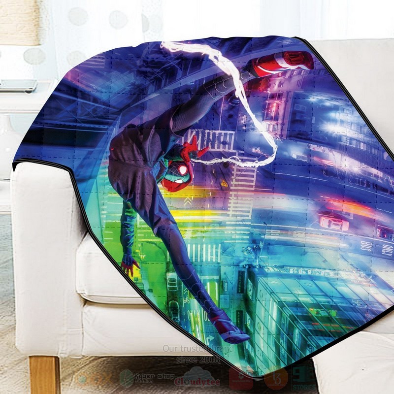 BEST Marvel Spider-Man Web Slinger Miles - Signed Quilted Fabric 3 Marvel Spider Man Web Slinger Miles Signed Quilt 1 2