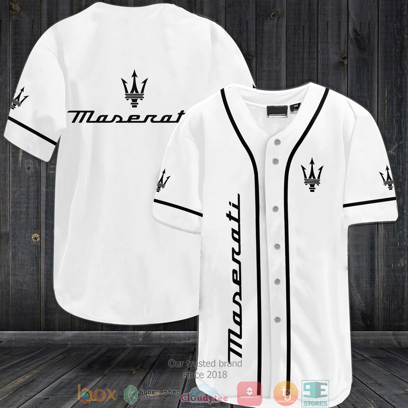 Maserati White Baseball Jersey