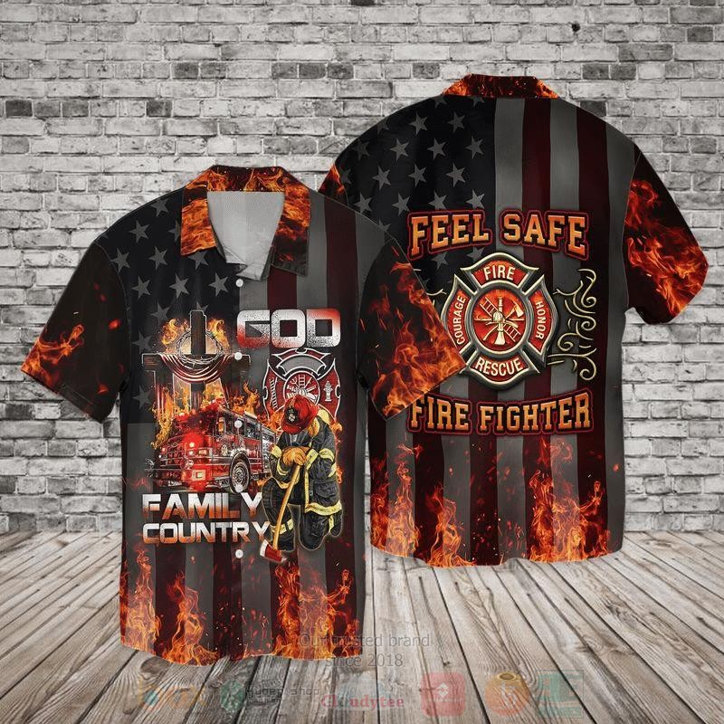BEST Memorial Day Firefighter God Family County All Over Print Aloha Shirt 3 Memorial Day Firefighter God Family County Short Sleeve Hawaiian Shirt