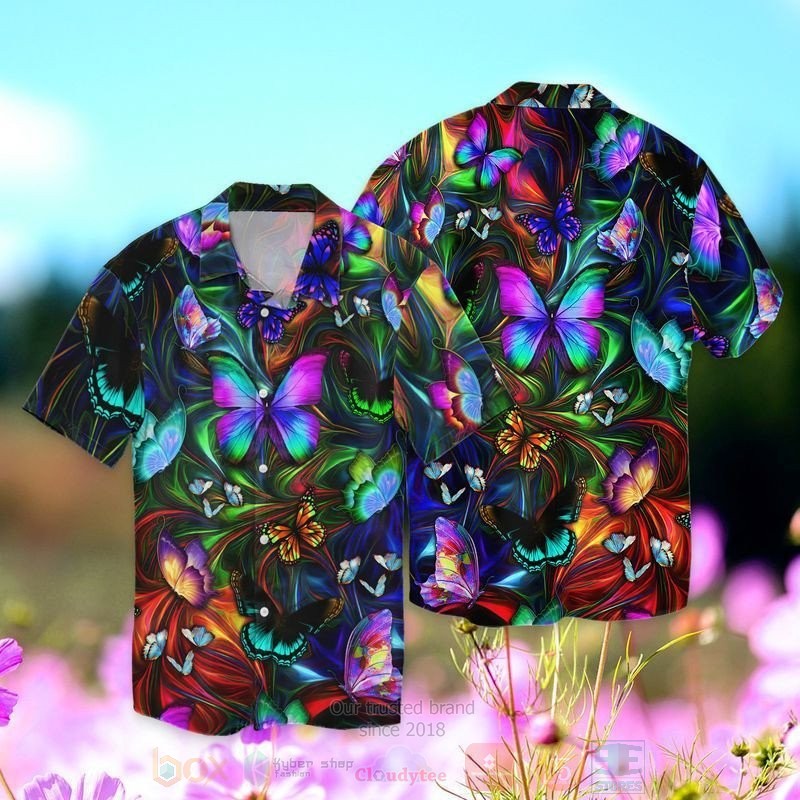 BEST Memorial Day Love Butterflies All Over Print Aloha Shirt 3 Memorial Day Love Butterflies Short Sleeve Hawaiian Shirt