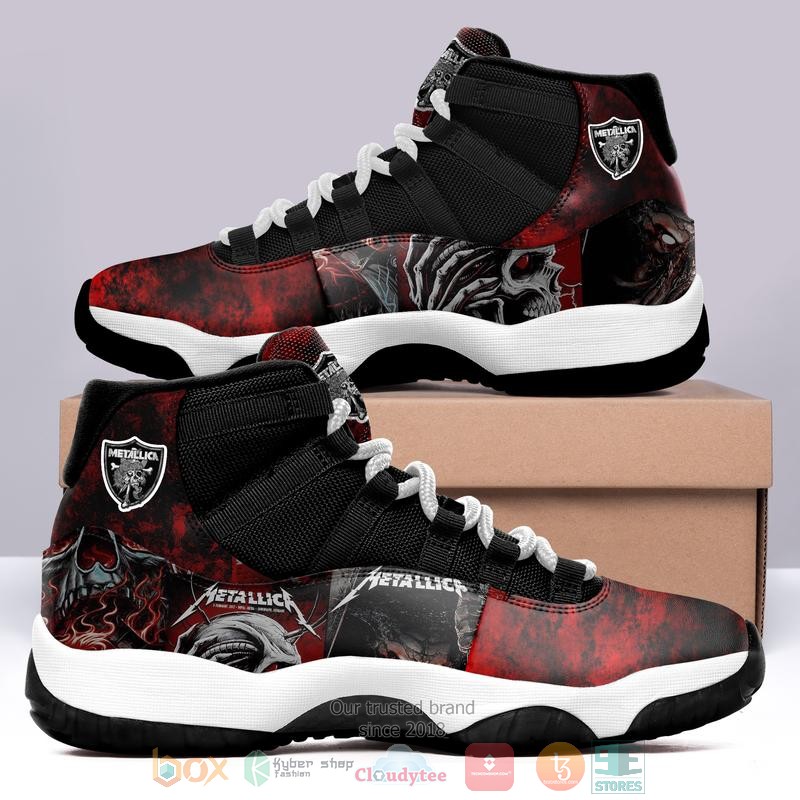 Metallica band red black Air Jordan 11 shoes