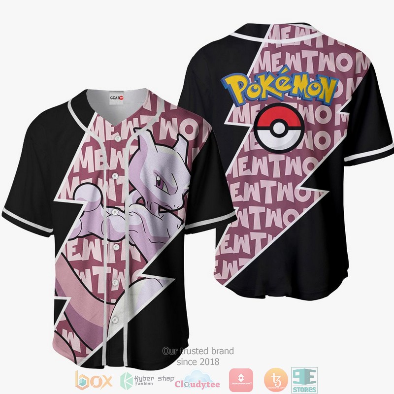 Mewtwo Pokemon Baseball Jersey Shirt