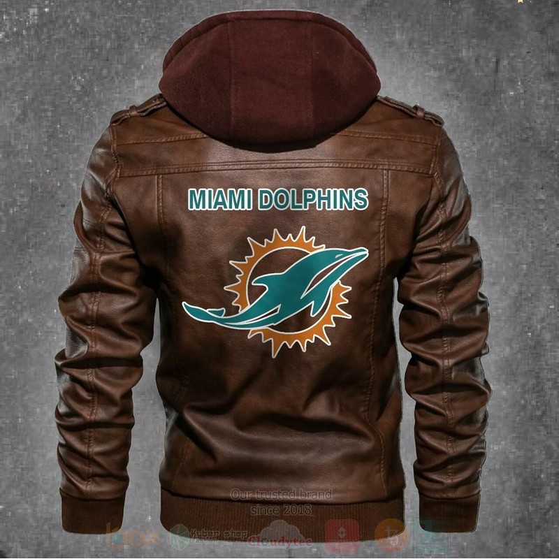 BEST Miami Dolphins NFL Champions Zipper Jacket Leather 1 Miami Dolphins NFL Footballs Leather Jacket