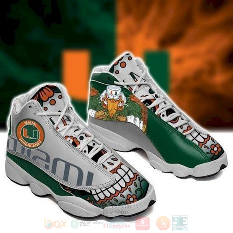 Miami Hurricanes Football NCAA Air Jordan 13 Shoes