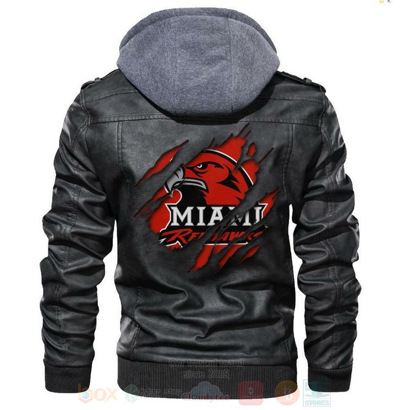Miami Ohio Redhawks NCAA Blacks Leather Jacket