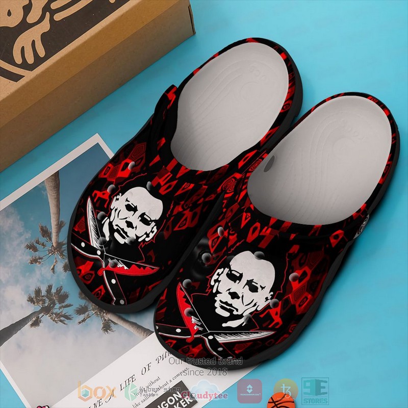 Michael Myers black red Crocband Clog