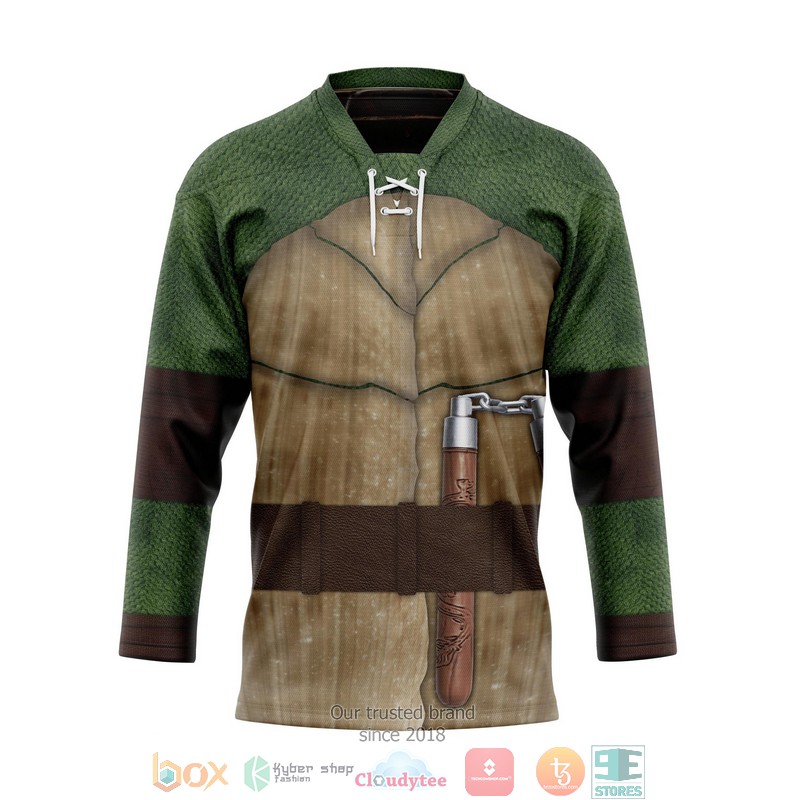 Michelangelo TMNT Mike Mikey Cosplay Hockey Jersey Shirt