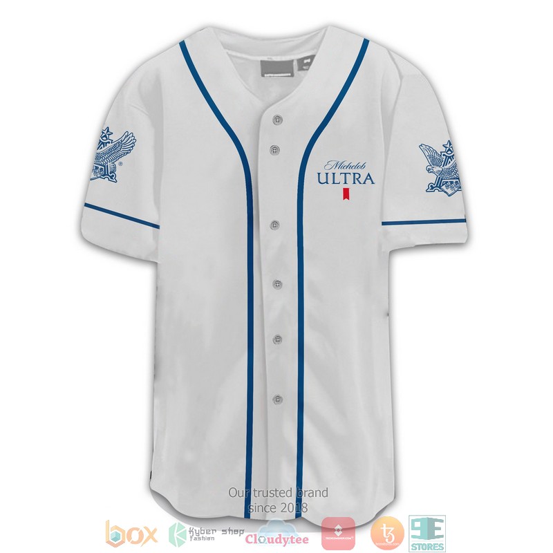 Michelob ULTRA US Flag Skull Baseball Jersey 2 Michelob ULTRA US Flag Skull Baseball Jersey 1