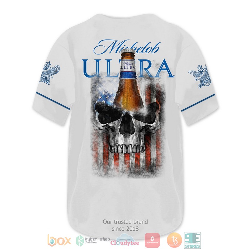 Michelob ULTRA US Flag Skull Baseball Jersey 3 Michelob ULTRA US Flag Skull Baseball Jersey 1 2