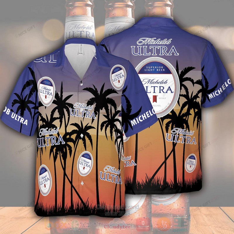 Michelob ULTRA palm tree Hawaiian shirt