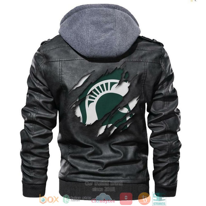 Michigan State Spartans NCAA Black Leather Jacket
