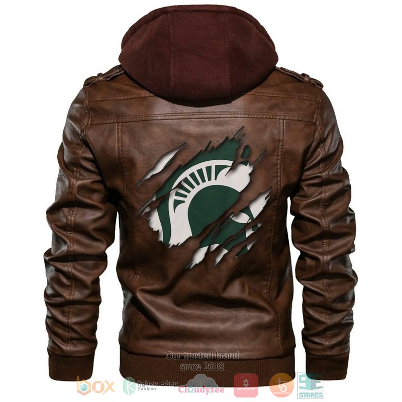 HOT Michigan State Spartans NCAA Jacket Leather 1 Michigan State Spartans NCAA Leather Jacket