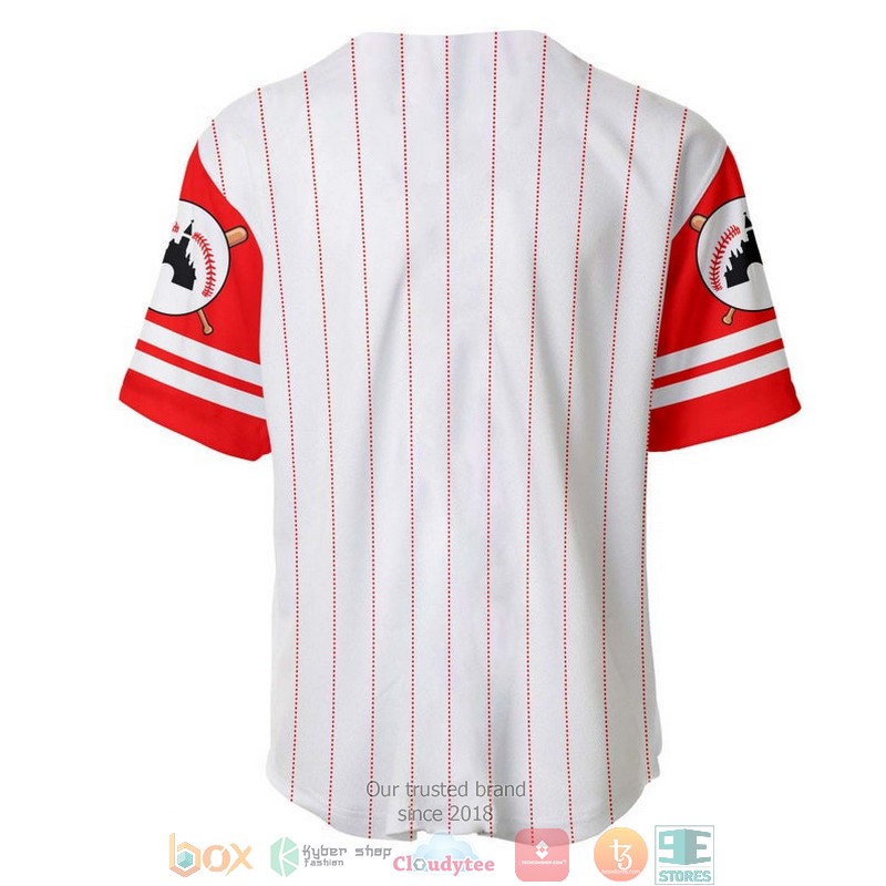 Mickey Mouse & Friends Disney Pinstripe White Baseball Jersey 3 Mickey Mouse Friends Disney Pinstripe White Baseball Jersey 1 2