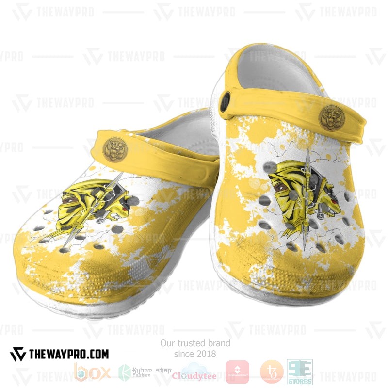 Mighty Morphin Ninjetti Yellow Bear Ranger Crocs Crocband Clog