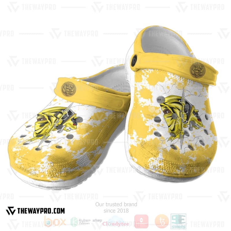 BEST Mighty Morphin Ninjetti Yellow Bear Ranger Custom Clogs Shoes 3 Mighty Morphin Ninjetti Yellow Bear Ranger Custom Clogs 1 2