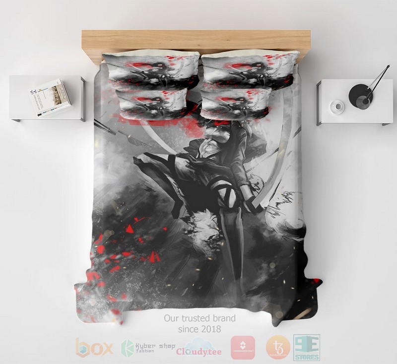 HOT Mikasa Ackerman Blood Vengeance Home Dynamic Attack On Titan Bedroom Bedding Set 2 Mikasa Ackerman Blood Vengeance Home Dynamic Attack On Titan Bedding Set 1