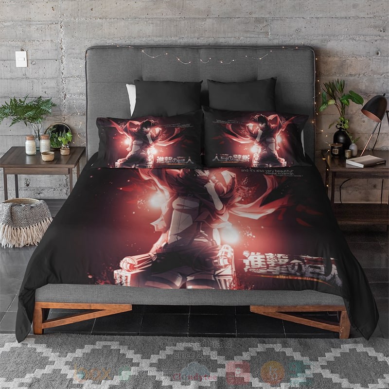 Mikasa This World is Merciless Attack on Titan Bedding Set 1