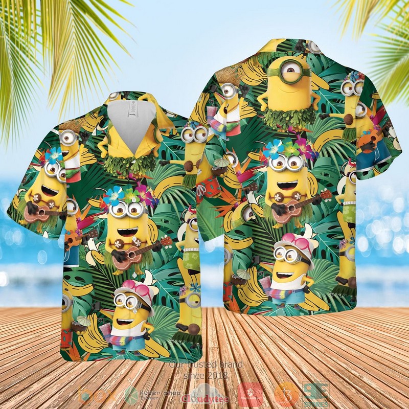 NEW Minions Banana Summer Hawaii Shirt, Shorts 2 Minions Banana Hawaiian Shirt Shorts 1